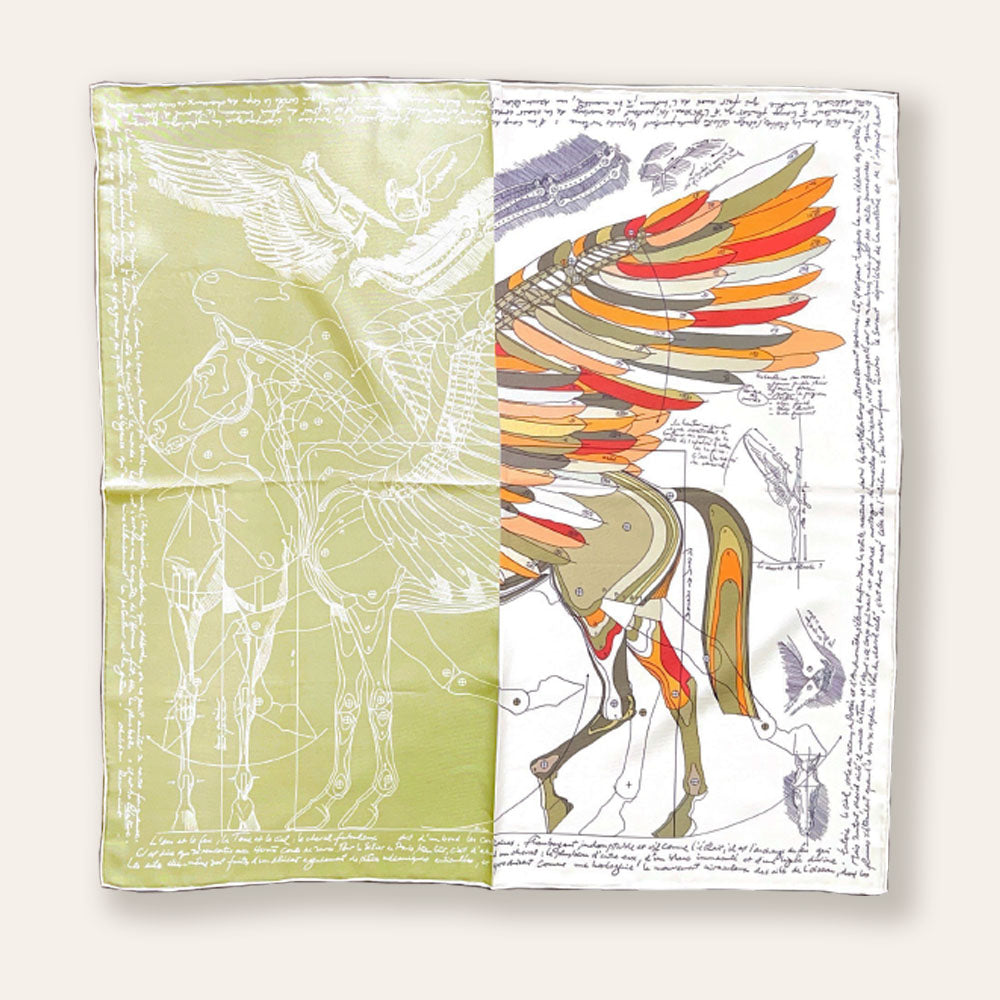 Color Block Mechanical Square Mulberry Silk Satin Scarf 70×70cm